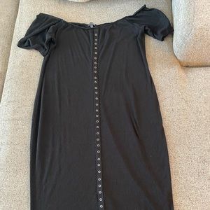 Fashionova button up off the shoulder dress